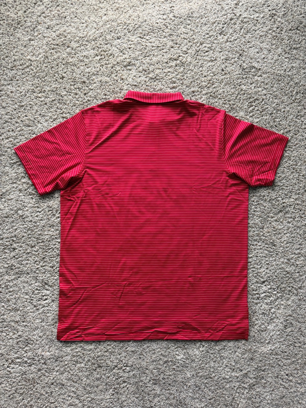 Peter Millar Red and white Striped Men’s Polo - Picture 4 of 7